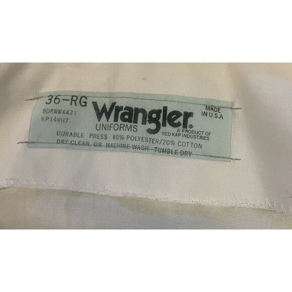 Wrangler By Red Kap Mens White Lab Cost Size 36 Regular - Picture 5 of 5